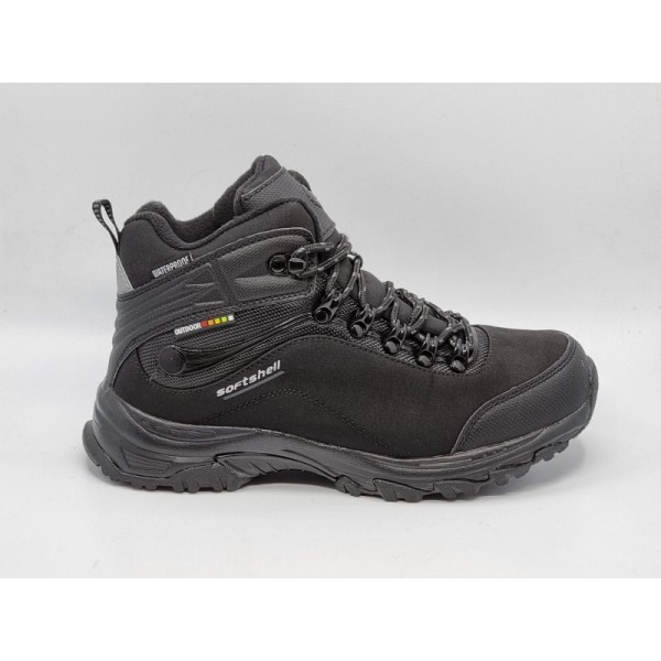 Damskie czarne wysokie trekingi, trapery Softshell American Club WT 56/21 - 1