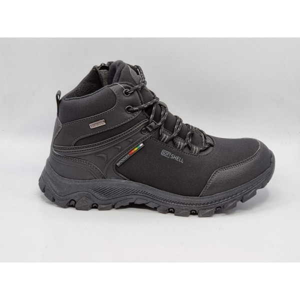 Damskie wysokie trekingi Softshell czarno-szare Badoxx 8292 - 1