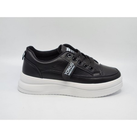 Czarne sneakersy, adidasy damskie na grubej podeszwie SeaStar NB555P - 1