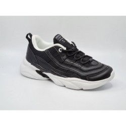 Czarne sneakersy, adidasy sportowe damskie American Club FH 30/22 - 1