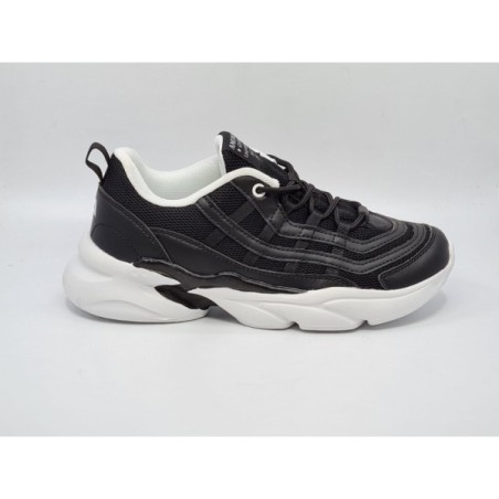 Czarne sneakersy, adidasy sportowe damskie American Club FH 30/22 - 2