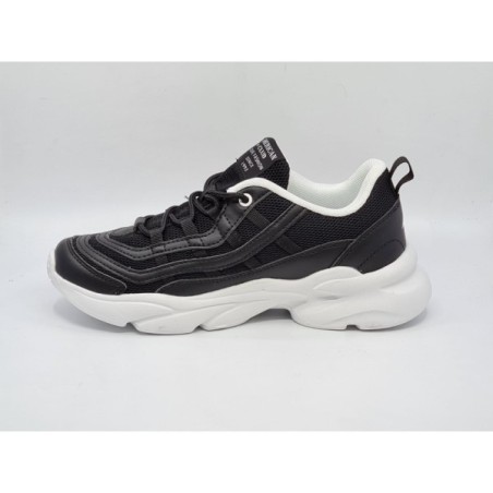Czarne sneakersy, adidasy sportowe damskie American Club FH 30/22 - 3