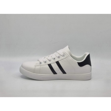 Białe z czarnymi pasami adidasy, sneakersy sportowe damskie MIKA MM85-5 - 3