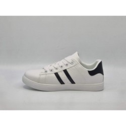 Białe z czarnymi pasami adidasy, sneakersy sportowe damskie MIKA MM85-5 - 3