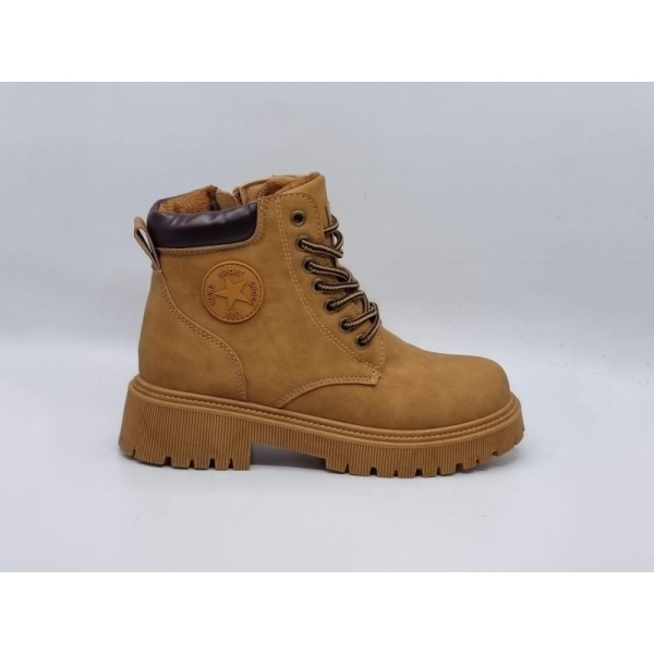 Trapery, workery zamszowe z zamkiem NEWS 5217 camel - 1