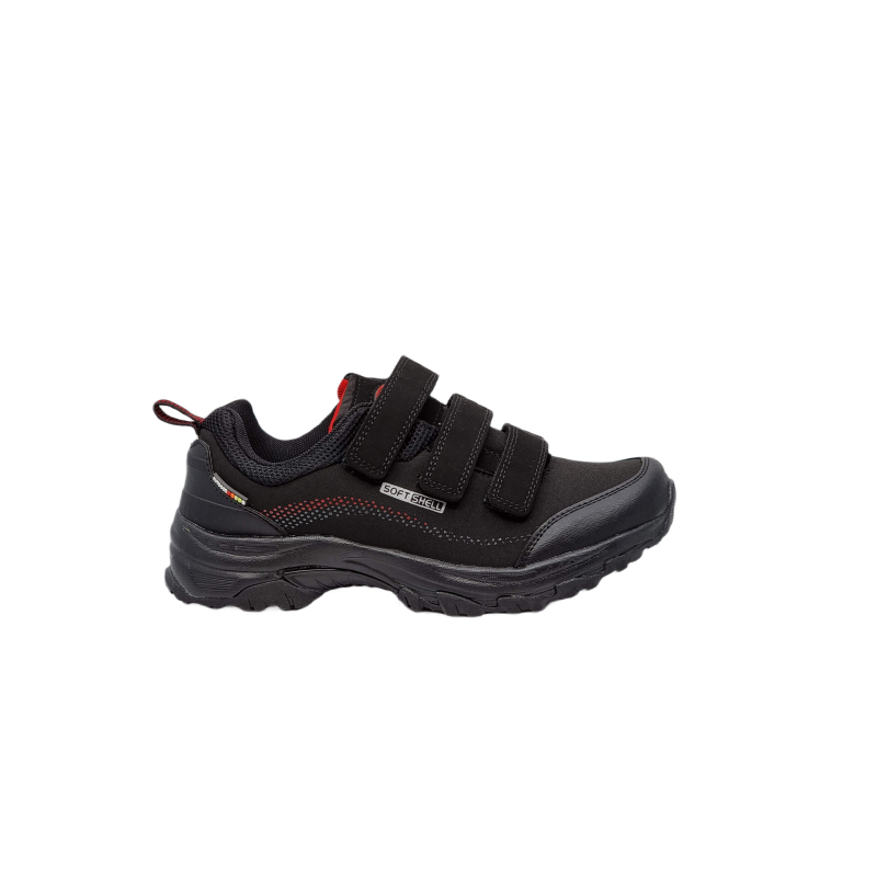 Młodzieżowe buty trekingowe Softshell na rzepę American Club WT52/22 Czarno-czerwone - 1