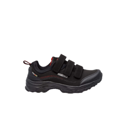 Młodzieżowe buty trekingowe Softshell na rzepę American Club WT52/22 Czarno-czerwone - 1