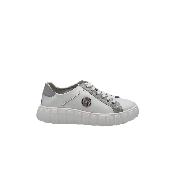 Białe skórzane sneakersy, półbuty damskie Goodin XF71 - 1
