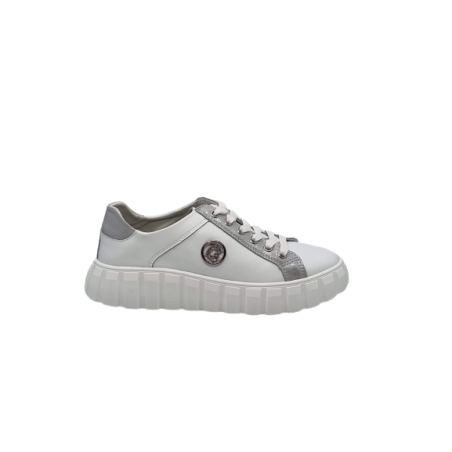 Białe skórzane sneakersy, półbuty damskie Goodin XF71 - 1