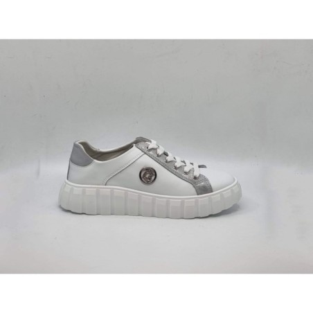 Białe skórzane sneakersy, półbuty damskie Goodin XF71 - 2