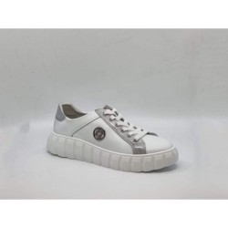 Białe skórzane sneakersy, półbuty damskie Goodin XF71 - 3