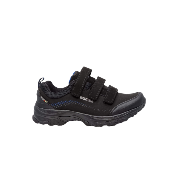 Młodzieżowe buty trekingowe Softshell na rzepę American Club WT52/22 czarno-niebieskie - 1
