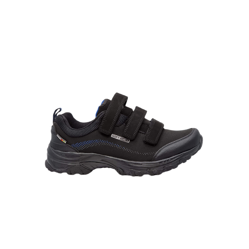 Młodzieżowe buty trekingowe Softshell na rzepę American Club WT52/22 czarno-niebieskie - 1
