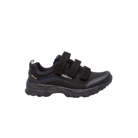 Młodzieżowe buty trekingowe Softshell na rzepę American Club WT52/22 czarno-niebieskie - 1