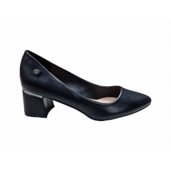 Czarne czółenka, półbuty damskie na obcasie Vinceza 20191 - 7