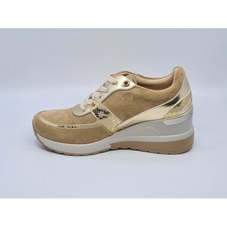 Beżowe półbuty, sneakersy damskie na koturnie Vinceza 10649 - 9