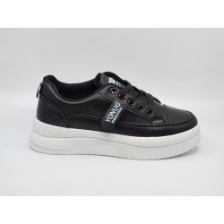 Czarne sneakersy, adidasy damskie na grubej podeszwie SeaStar NB555P - 4