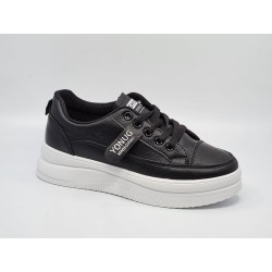 Czarne sneakersy, adidasy damskie na grubej podeszwie SeaStar NB555P - 5
