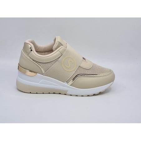 Beżowe wsuwane sneakersy na koturnie SeaStar NB535P - 4