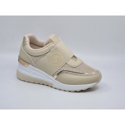 Beżowe wsuwane sneakersy na koturnie SeaStar NB535P - 5