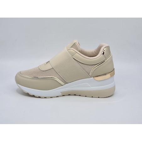 Beżowe wsuwane sneakersy na koturnie SeaStar NB535P - 6