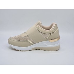 Beżowe wsuwane sneakersy na koturnie SeaStar NB535P - 6