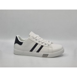 Białe z czarnymi pasami adidasy, sneakersy sportowe damskie MIKA MM85-5 - 4