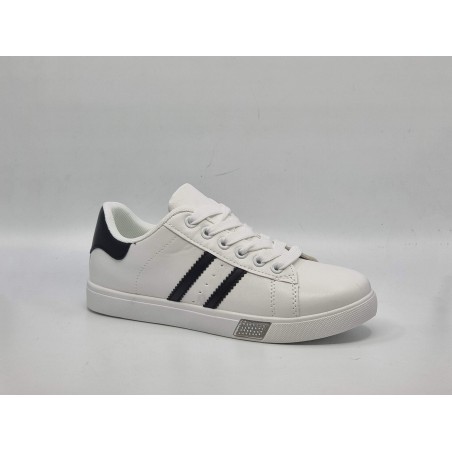 Białe z czarnymi pasami adidasy, sneakersy sportowe damskie MIKA MM85-5 - 5