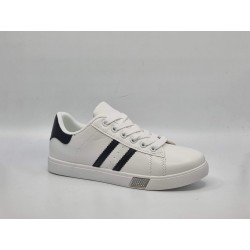 Białe z czarnymi pasami adidasy, sneakersy sportowe damskie MIKA MM85-5 - 5