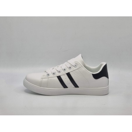 Białe z czarnymi pasami adidasy, sneakersy sportowe damskie MIKA MM85-5 - 6