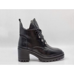 Czarne botki damskie na obcasie, workery Vinceza 10813 - 5