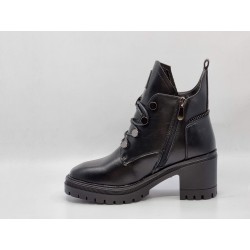 Czarne botki damskie na obcasie, workery Vinceza 10813 - 8