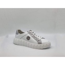 Białe skórzane sneakersy, półbuty damskie Goodin XF71 - 7