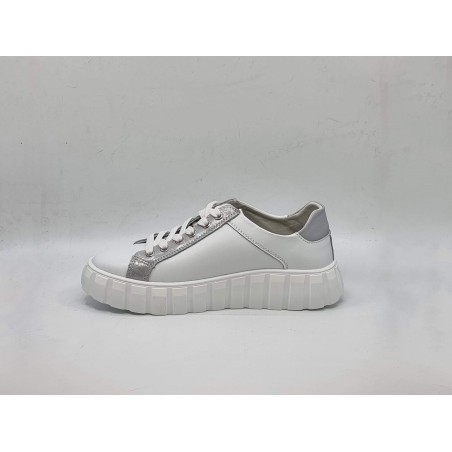 Białe skórzane sneakersy, półbuty damskie Goodin XF71 - 8