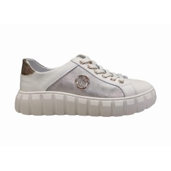 Beżowe skórzane sneakersy, półbuty damskie Goodin XF71 - 1