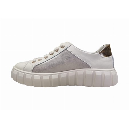 Beżowe skórzane sneakersy, półbuty damskie Goodin XF71 - 3