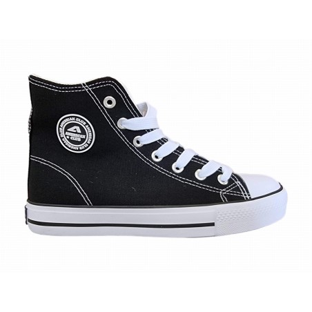 Czarne trampki wysokie sznurowane American Club LH70/23 - 1