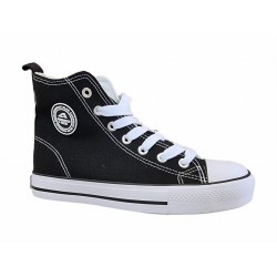 Czarne trampki wysokie sznurowane American Club LH70/23 - 2