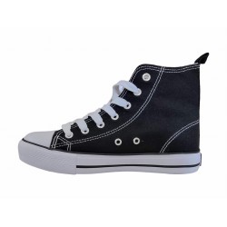 Czarne trampki wysokie sznurowane American Club LH70/23 - 3