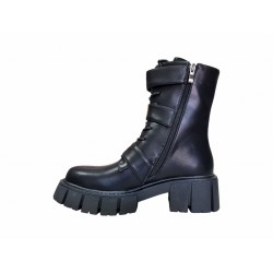 Czarne botki damskie na platformie D&A 870-62 - 2