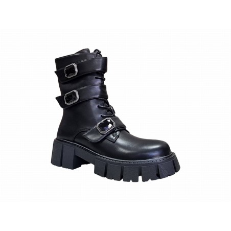 Czarne botki damskie na platformie D&A 870-62 - 3