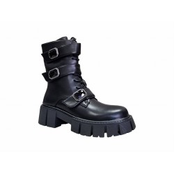 Czarne botki damskie na platformie D&A 870-62 - 3
