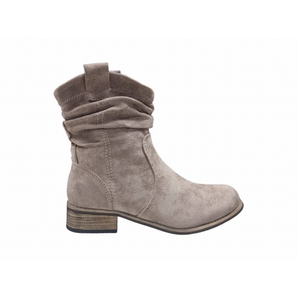Botki damskie na płaskim obcasie Jezzi 3046 Khaki - 1