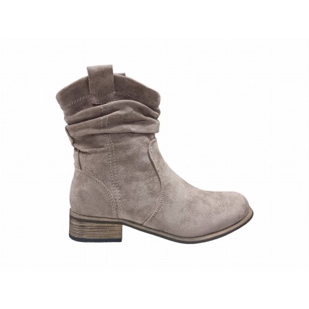 Botki damskie na płaskim obcasie Jezzi 3046 Khaki - 1