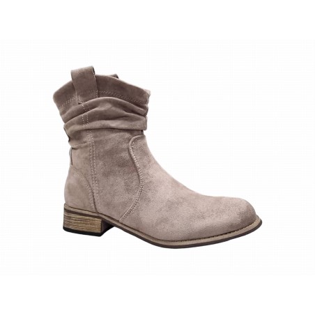 Botki damskie na płaskim obcasie Jezzi 3046 Khaki - 3