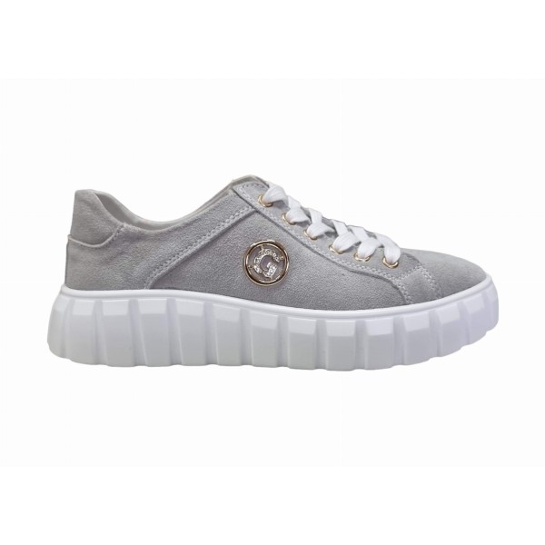 Szare skórzane sneakersy, półbuty damskie Goodin XF71 - 1