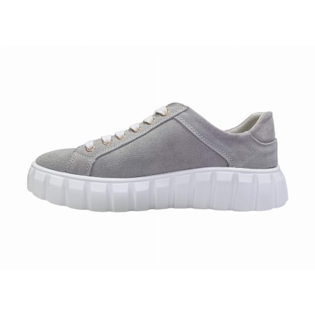 Szare skórzane sneakersy, półbuty damskie Goodin XF71 - 3