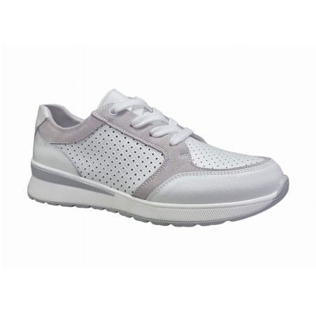 Skórzane sneakersy, półbuty damskie Goodin XF97 biało-szare - 2