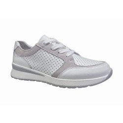 Skórzane sneakersy, półbuty damskie Goodin XF97 biało-szare - 2