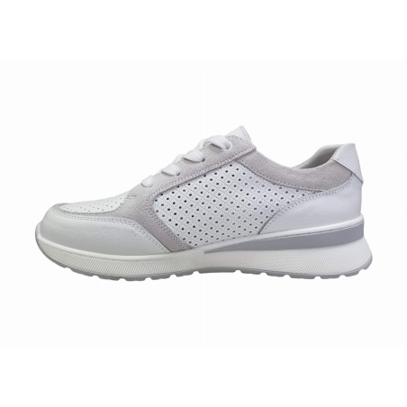 Skórzane sneakersy, półbuty damskie Goodin XF97 biało-szare - 3